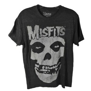 Women's Small Misfits Tshirt T-shirt Shirt Skull Black Charcoal Gray Punk Gothic